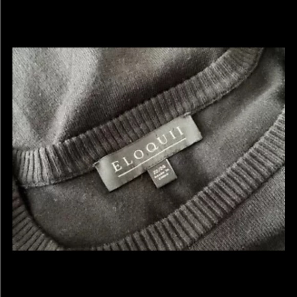 ELOQUII Black Knitted Pullover Size 24/26 Plus Size - Picture 4 of 6